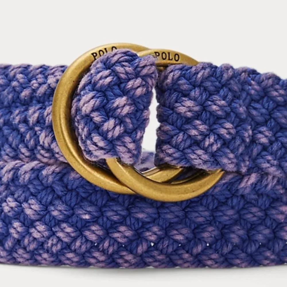Polo Ralph Lauren Men's Distress Webbed O-ring Belt Heritage Royal